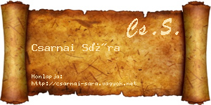 Csarnai Sára névjegykártya