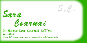 sara csarnai business card